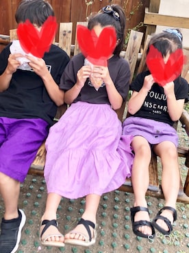 「きょうだいコーデ」｜「アイテム（サンダル）」を使った、Yukさん（キッズ・147cm）の春コーディネート