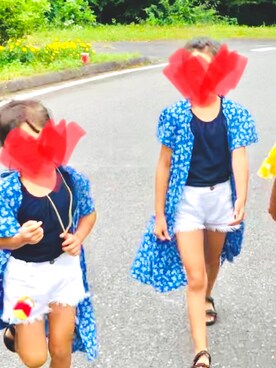 「ガウン」｜「アイテム（ワンピース/ドレス）」を使った、Yukさん（キッズ・110cm）の夏コーディネート