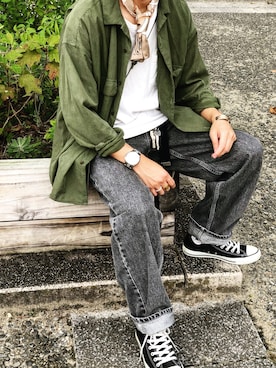 「Born Free（ボーンフリー）のアイテム」を使った、hさん（メンズ・168cm）の秋コーディネート