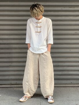 「アイテム（スリッポン）」を使った、うきちゃさん（メンズ・176cm・20代）の夏コーディネート