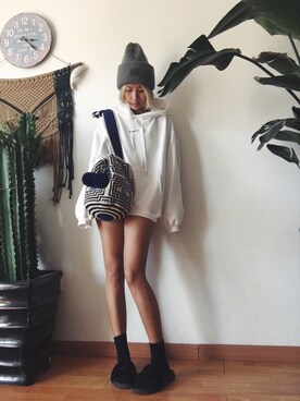 「ACNE（アクネ）のアイテム（帽子）」を使った、-H_ENG-さん（レディース・158cm）の冬コーディネート