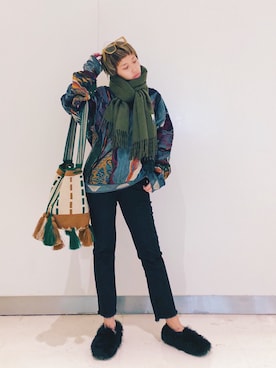 「ACNE（アクネ）のアイテム（マフラー）」を使った、-H_ENG-さん（レディース・158cm）の秋コーディネート