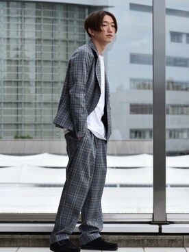 「チェック柄に恋してる」｜「アイテム（モカシン/デッキシューズ）」を使った、Taiseiさん（メンズ・171cm）の秋コーディネート