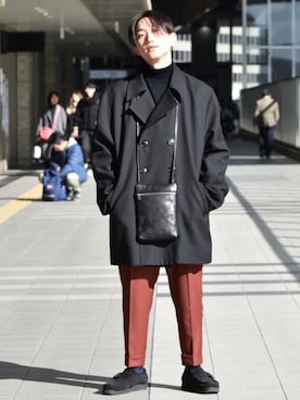 「センター分け」｜「アイテム（ジャケット/アウター）」を使った、Taiseiさん（メンズ・171cm）の冬コーディネート