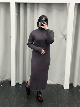 Pbtリブプチハイネックニットワンピースを使った人気ファッションコーディネート Wear