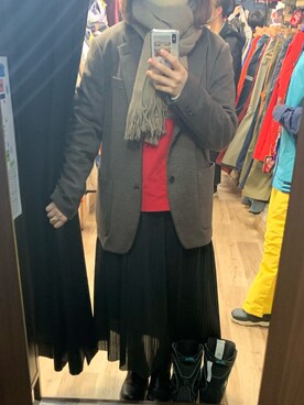 「flower（フラワー）のアイテム（マフラー）」を使った、ぐらさん（レディース・152cm）の冬コーディネート