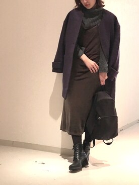 「コクーンコート」｜「アイテム（ワンピース/ドレス）」を使った、Shizuka*さん（レディース・164cm）の冬コーディネート