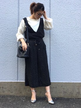 「Bou Jeloud（ブージュルード）のアイテム（サロペット/オーバーオール）」を使った、Shizuka*さん（レディース・164cm）の冬コーディネート