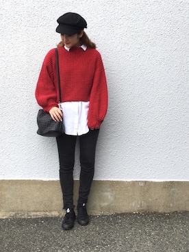 「KBF（ケイビーエフ）のアイテム（キャップ）」を使った、Shizuka*さん（レディース・164cm）の冬コーディネート