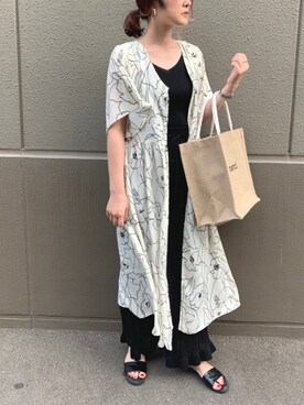 Shizuka*さんの「【WEB限定】柄編みサマーニットロングスカート」を使ったコーディネート
