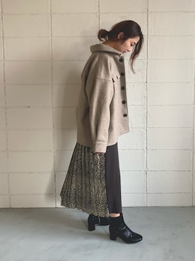 「Bou Jeloud（ブージュルード）のアイテム（ミリタリージャケット）」を使った、Shizuka*さん（レディース・164cm）の秋コーディネート
