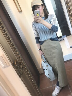 「VIA BUS STOP（ヴィアバスストップ）のアイテム」を使った、もももさん（レディース・160cm）の春コーディネート