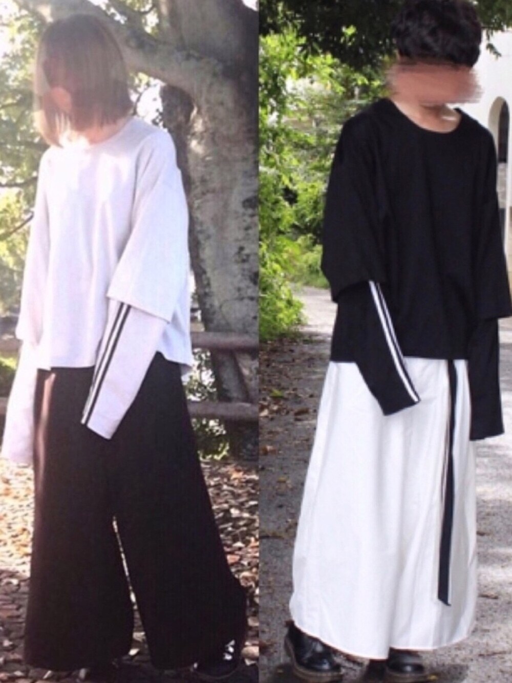 「大学生、コラボ、モノトーン、お揃い、jieda、Dr.Martens」｜「Jiedaの＜JieDa＞ LAYERED T-SHIRT/Tシャツ（Tシャツ/カットソー、ブラック系）」を使った、たくぼーさん（メンズ・163cm）の秋コーディネートの1枚目の写真