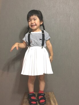 「Lee（リー）のアイテム（Tシャツ/カットソー）」を使った、waka☺︎さん（キッズ・80cm）の夏コーディネート
