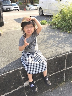 「NANO universe（ナノユニバース）のアイテム（帽子）」を使った、waka☺︎さん（キッズ・80cm）の夏コーディネート