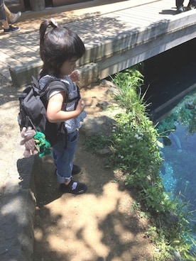 「こども ビームス（コドモビームス）のアイテム（その他シューズ）」を使った、waka☺︎さん（キッズ・80cm）の夏コーディネート