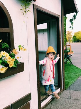 「1歳6ヶ月」｜「アイテム（ワンピース/ドレス）」を使った、みぃさんさん（キッズ・70cm）の春コーディネート
