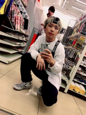 「Champion（チャンピオン）のアイテム（ヘアアクセサリー）」を使った、りょーたさん（メンズ・170cm）の夏コーディネート