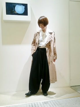 「FRAPBOIS」｜「アイテム（トレンチコート）」を使った、zumeさん（レディース・160cm）の秋コーディネート