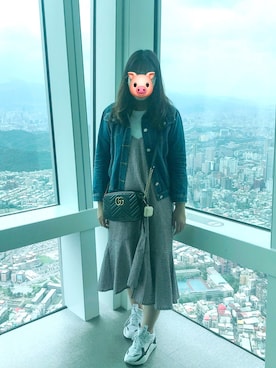 Amber Chiang👻さん（レディース・160cm）の春コーディネート