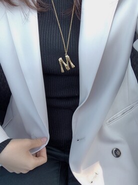 「GU（ジーユー）のアイテム（ノーカラージャケット）」を使った、サアヤさん（レディース・156cm）の秋コーディネート