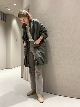 「SHENERY（シーナリー）のアイテム（モッズコート）」を使った、YAMAGATA_172cmさん（レディース・172cm）の秋コーディネート