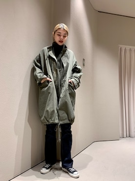 「SHENERY（シーナリー）のアイテム（モッズコート）」を使った、YAMAGATA_172cmさん（レディース・172cm）の秋コーディネート