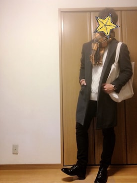 「BICASH（ビカーシ）のアイテム（ブーツ）」を使った、バンバンさん（メンズ・177cm）の冬コーディネート