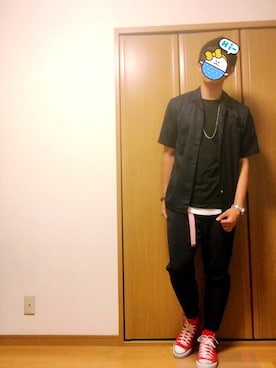 「LAKOLE（ラコレ）のアイテム（タンクトップ）」を使った、バンバンさん（メンズ・177cm）の春コーディネート