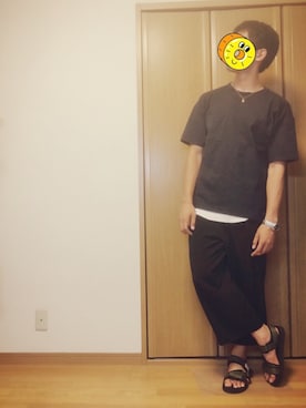 「CIAOPANIC TYPY（チャオパニックティピー）のアイテム（サンダル）」を使った、バンバンさん（メンズ・177cm）の夏コーディネート