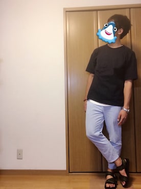 「CIAOPANIC TYPY（チャオパニックティピー）のアイテム（サンダル）」を使った、バンバンさん（メンズ・177cm）の夏コーディネート