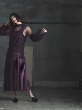 「アイテム（アクセサリー、パープル系）」を使った、amorousinsenseさん（レディース・167cm）の冬コーディネート