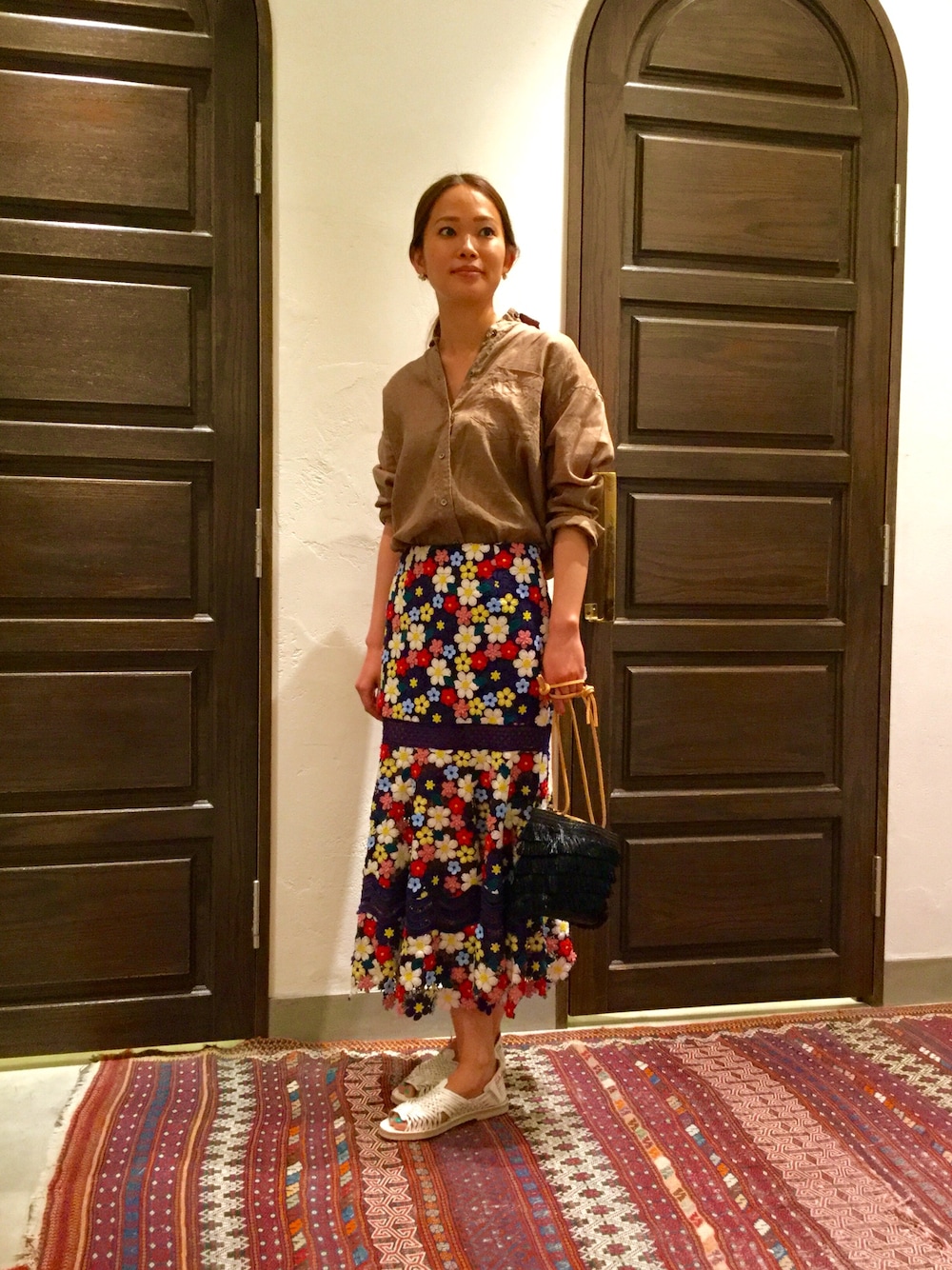 「AMERICANRAGCIE、アメリカンラグシー、SEA」｜「SEAのアイテム（スカート、その他）」を使った、ぴーさん（レディース・163cm）の春コーディネートの1枚目の写真