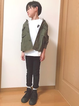 「BACK NUMBER（バックナンバー）のアイテム（トップス）」を使った、RiY☺︎さん（キッズ・131cm）の春コーディネート
