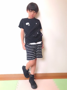 「RAD CUSTOM（ラッドカスタム）のアイテム」を使った、RiY☺︎さん（キッズ・131cm）の夏コーディネート