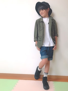 「BACK NUMBER（バックナンバー）のアイテム（トップス）」を使った、RiY☺︎さん（キッズ・131cm）の夏コーディネート
