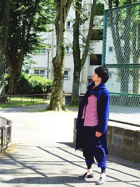 「羽織り」｜「アイテム（スリッポン）」を使った、きういさん（メンズ・173cm）の夏コーディネート
