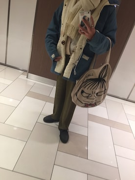 「WOOLRICH（ウールリッチ）のアイテム（マウンテンパーカー）」を使った、Ⓜ️さん（レディース・156cm）の冬コーディネート