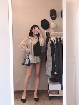 「搭配」｜「アイテム（トップス）」を使った、VaniLamさん（レディース・158cm）の夏コーディネート