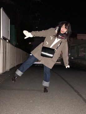 「ehka sopo（エヘカソポ）のアイテム（ダッフルコート）」を使った、壁さん（レディース・152cm）の冬コーディネート