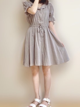 「ミニワンピ」｜ういまるさん（レディース・157cm）の春コーディネート