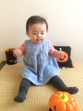 「wearhalloween2017」｜「アイテム（ワンピース/ドレス）」を使った、hanaさん（キッズ・70cm）の秋コーディネート