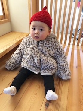 「ZARA（ザラ）のアイテム（その他アウター）」を使った、hanaさん（キッズ・70cm）の冬コーディネート