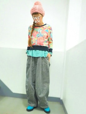 「あちゃちゅむ」｜「アイテム（ニットキャップ/ビーニー）」を使った、ohanaさん（レディース・161cm）の冬コーディネート
