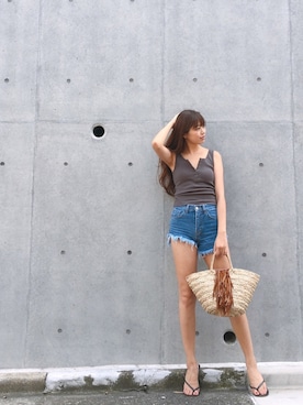 「Vicente（ヴィセンテ）のアイテム（タンクトップ）」を使った、MASAEさん（レディース・168cm）の夏コーディネート