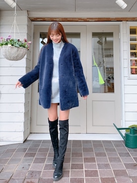 「Vicente（ヴィセンテ）のアイテム（その他アウター）」を使った、MASAEさん（レディース・168cm）の冬コーディネート