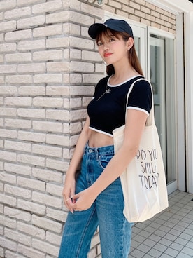 「FREE'S MART（フリーズマート）のアイテム（キャップ）」を使った、MASAEさん（レディース・168cm）の夏コーディネート