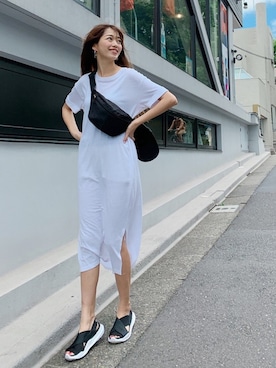「FREE'S MART（フリーズマート）のアイテム（キャップ）」を使った、MASAEさん（レディース・168cm）の夏コーディネート