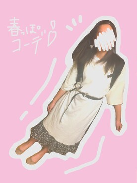 ユキさんの「花柄　プリーツスカート」を使ったコーディネート