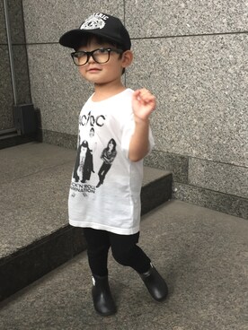 「JOEY HYSTERIC（ジョーイヒステリック）のアイテム（帽子）」を使った、日向父さん（キッズ・100cm）の夏コーディネート